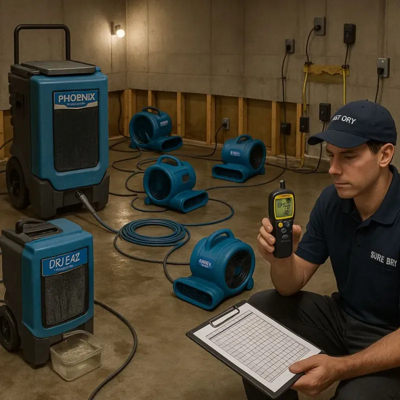 Structural Drying and Dehumidification process in Hicksville, NY